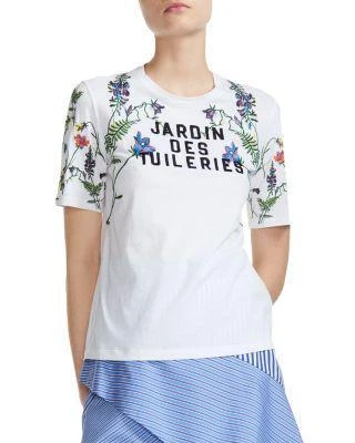 商品Maje|Tobin Floral-Embroidered Graphic Tee,价格¥464,第1张图片