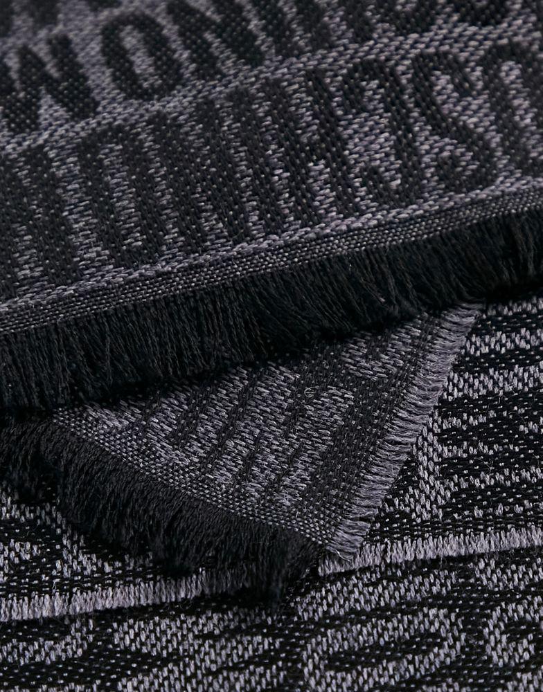 Moschino all over logo wool scarf in grey商品第4张图片规格展示