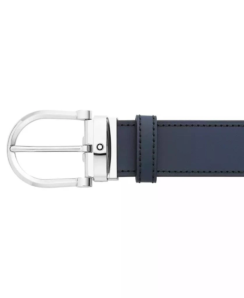 商品MontBlanc|Men's Horseshoe Shiny Stainless Steel Reversible Leather Belt,价格¥3167,第2张图片详细描述