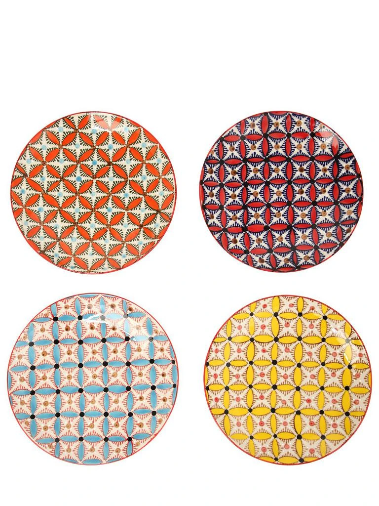 商品POLSPOTTEN|Set Of 4 Hippy Ceramic Plates,价格¥642,第1张图片