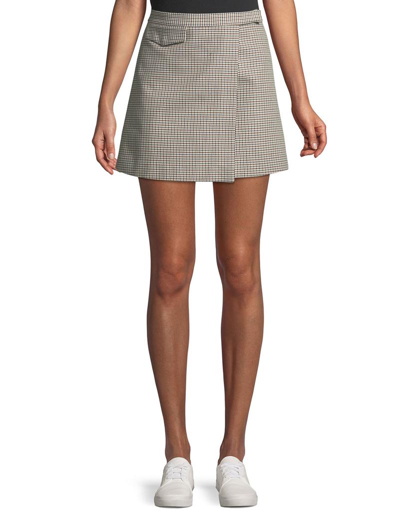 Snap-Tab Fremont Plaid Wrap Mini Skirt商品第1张图片规格展示