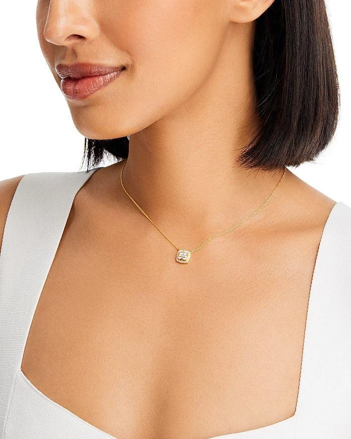 商品Bloomingdale's|Diamond Square Halo Cluster Pendant Necklace in 14K Yellow Gold, 0.50 ct. t.w.,价格¥6816,第2张图片详细描述