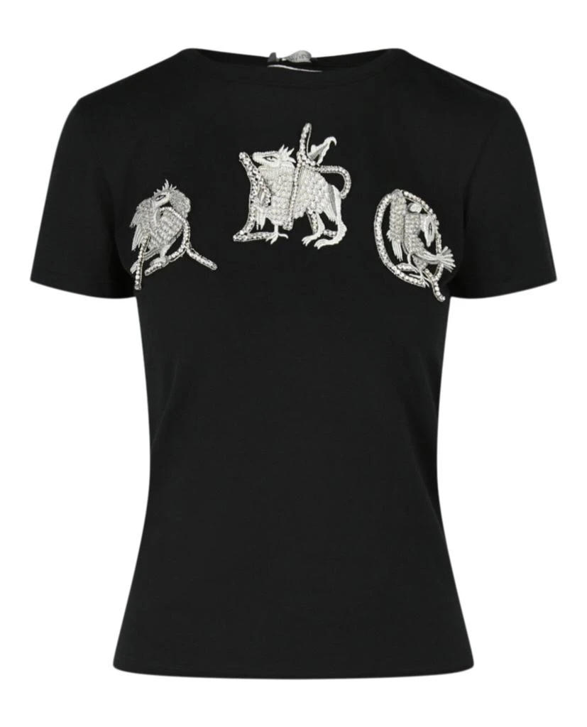 商品Alexander McQueen|Embellished AMQ and Dragon T-shirt,价格¥658,第1张图片