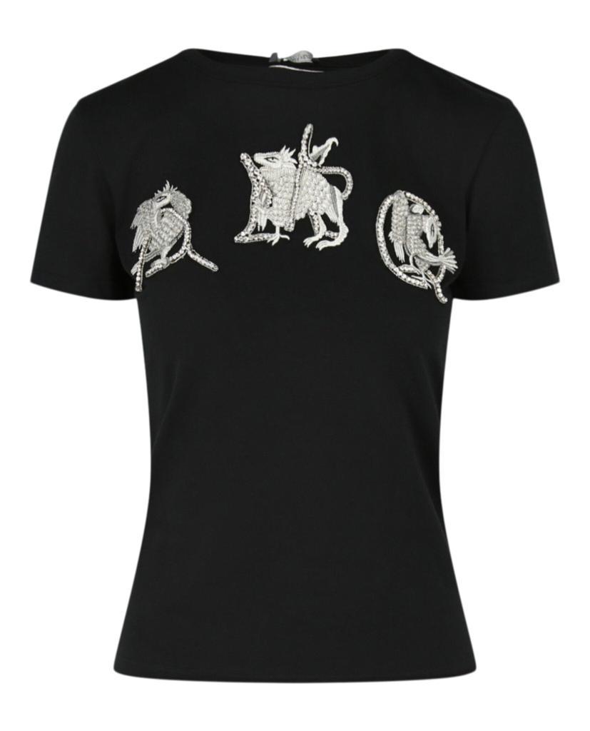 商品Alexander McQueen|Embellished AMQ and Dragon T-shirt,价格¥639,第1张图片