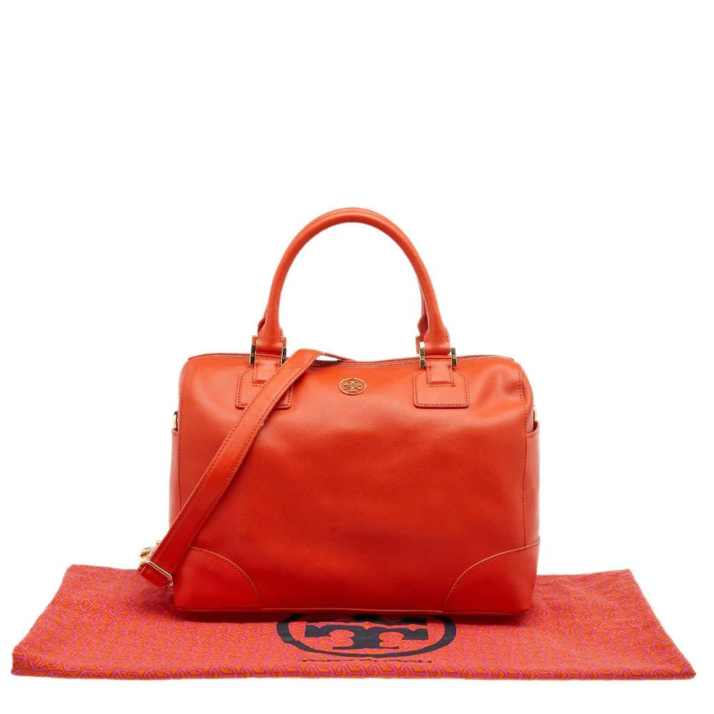 Tory Burch Orange Leather Robinson Middy Satchel 商品