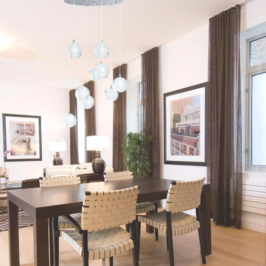 商品Finesse Decor|9 light Crystal Spheres Chandelier  // Round Chrome Canopy,价格¥5422,第4张图片详细描述