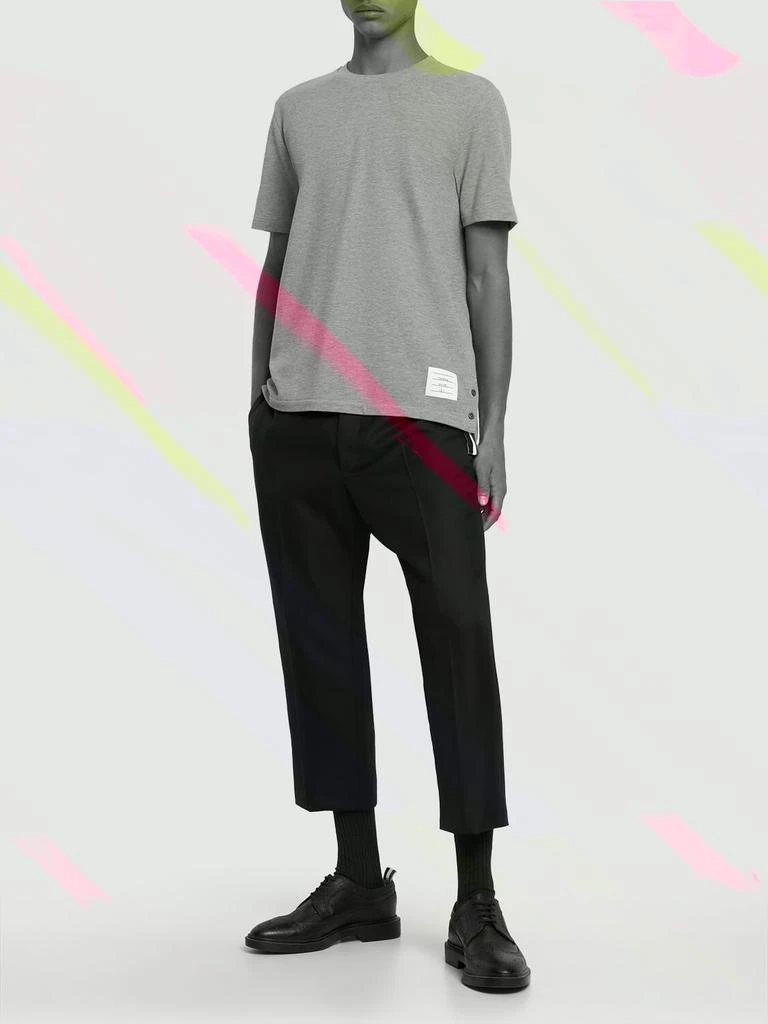 商品Thom Browne|Intarsia Band Cotton Jersey T-shirt,价格¥3152,第1张图片详细描述
