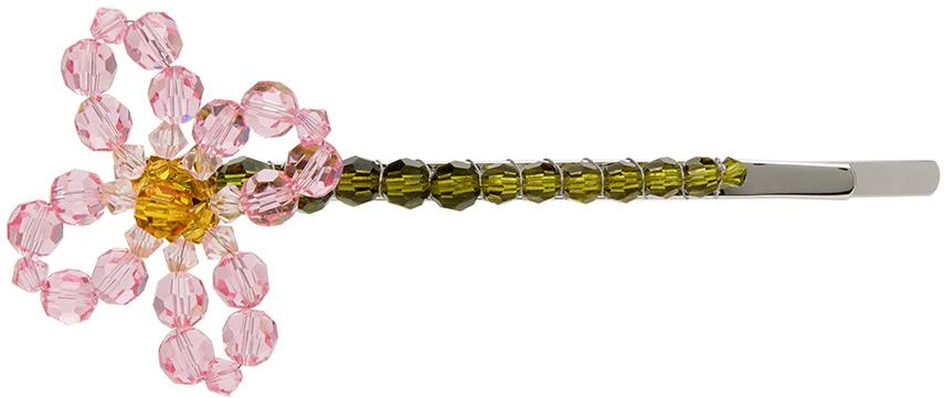 商品Simone Rocha|Pink & Green Daisy Hair Clip,价格¥645,第1张图片