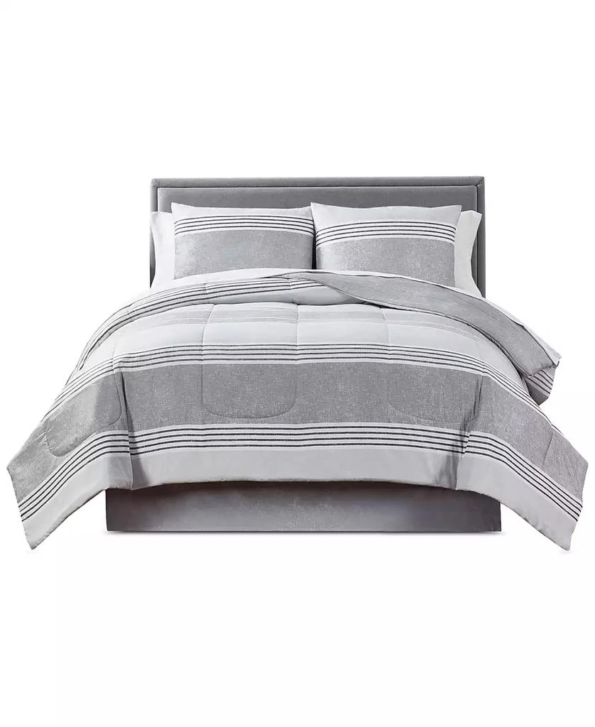 商品Keeco|Douglas Stripe 8-Piece Reversible Comforter Sets, Exclusively at Macy’s,价格¥223,第3张图片详细描述