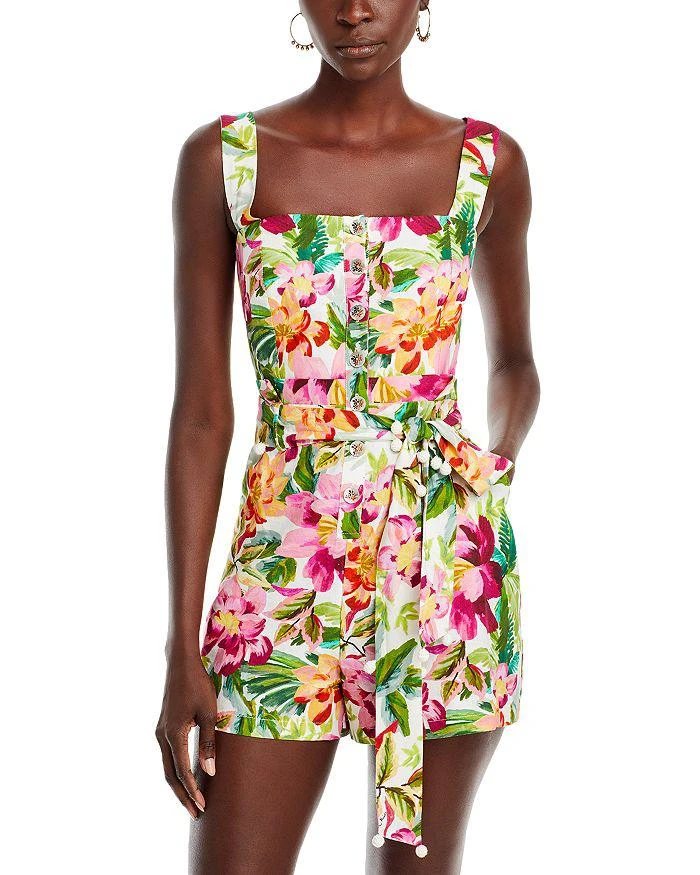 商品Farm Rio|Painted Flowers Sleeveless Romper - Exclusive,价格¥424,第1张图片详细描述