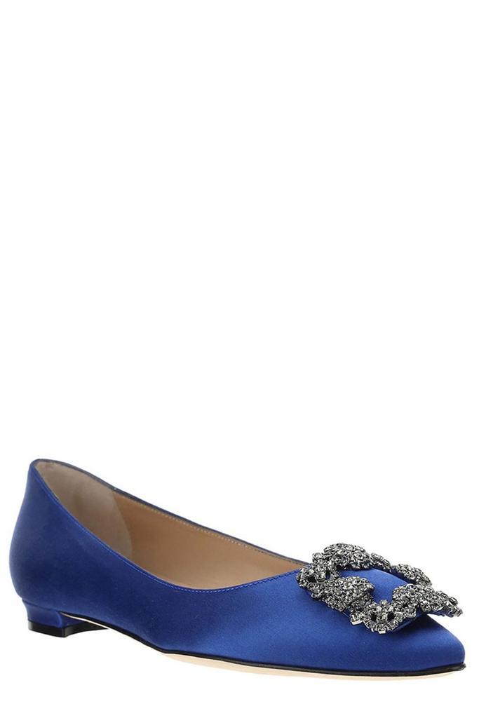 商品Manolo Blahnik|Manolo Blahnik Hangisi Pointed Toe Flats,价格¥5689-¥6322,第2张图片详细描述