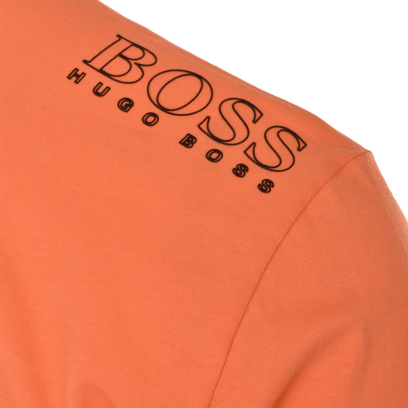 Hugo Boss 雨果博斯 男士橙色纯色款棉质短袖T恤 TEE-181-6415-644商品第4张图片规格展示