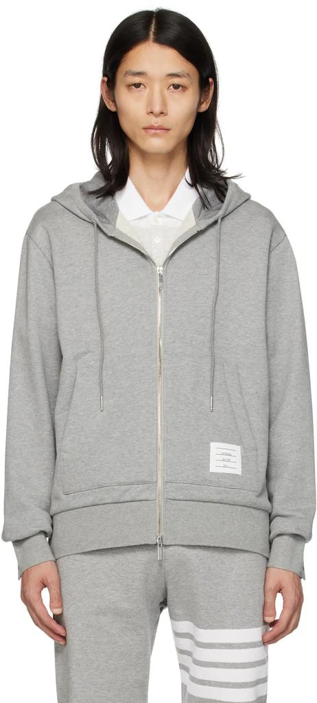 商品Thom Browne|Gray Loopback Hoodie,价格¥4924,第1张图片