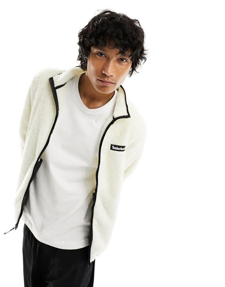 商品Timberland|Timberland high pile fleece borg jacket in off white,价格¥666,第2张图片详细描述