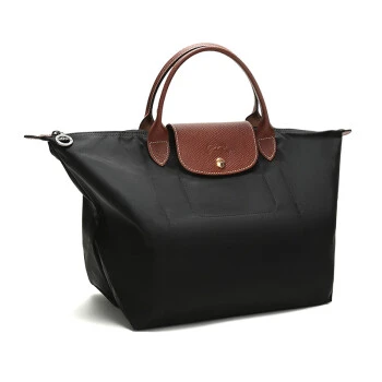 商品[国内直发] Longchamp|珑骧 LONGCHAMP 送女友 奢侈品 女士LE PLIAGE系列中号黑色织物短柄可折叠手提包饺子包 L1623 089 001,价格¥576,第2张图片详细描述