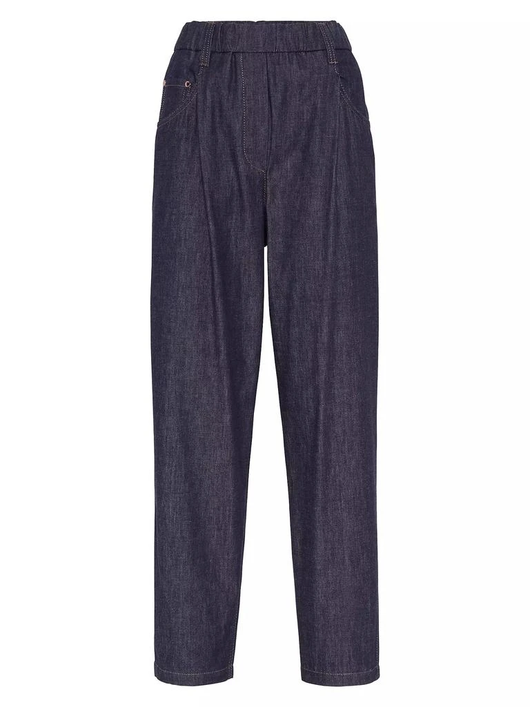 商品Brunello Cucinelli|No Fade Denim Five Pocket Track Trousers,价格¥11201,第1张图片