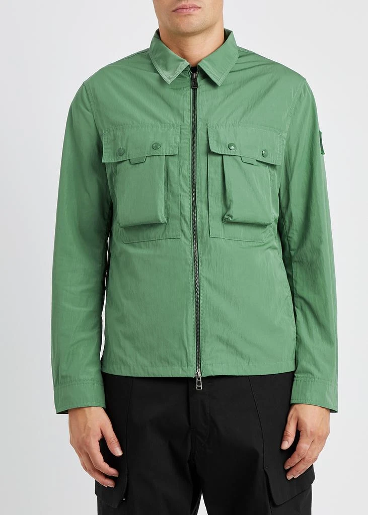 商品BELSTAFF|Tactical green crinkled shell overshirt,价格¥1291,第2张图片详细描述