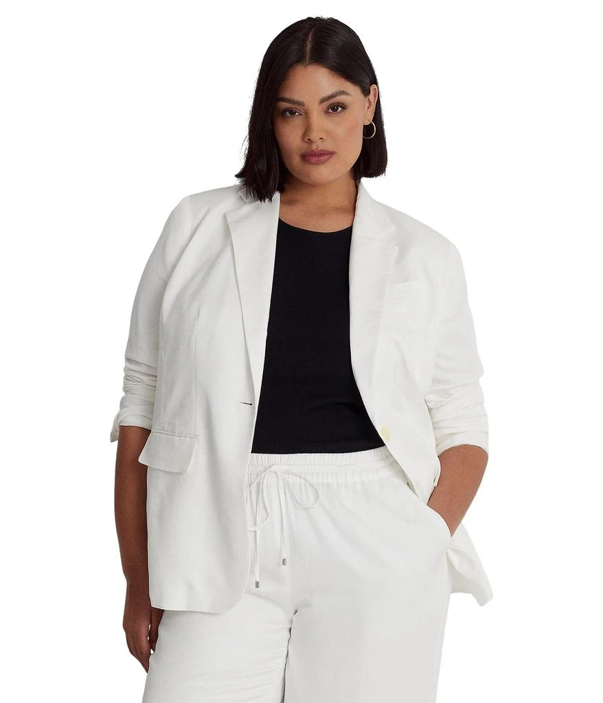 商品Ralph Lauren|Plus Size Linen-Blend Twill Blazer,价格¥894,第1张图片