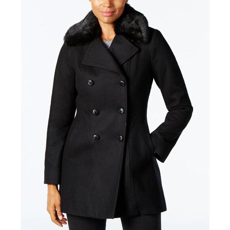 商品INC International|I.N.C. Faux-Fur-Collar Wool-Blend Peacoat, Created for Macy's,价格¥749,第1张图片