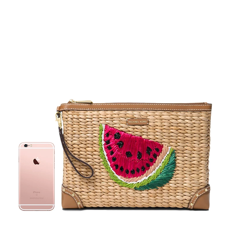 Michael Kors 迈克高仕 女士棕褐色手拿包 32S8GMBC8W-Natultrapnk 商品