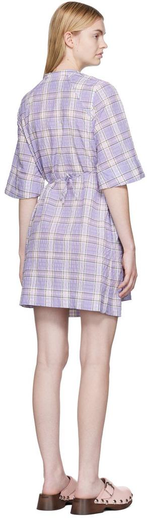 紫色格纹连衣裙商品第3张图片规格展示
