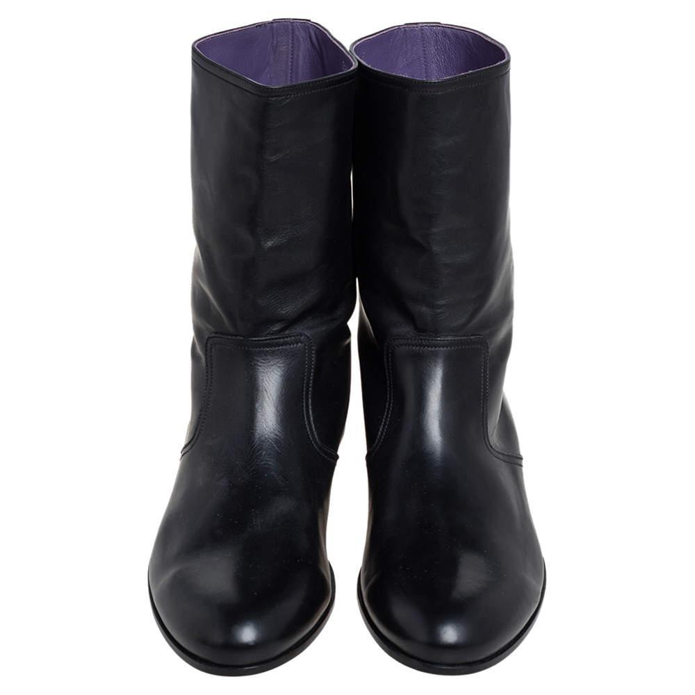 商品[二手商品] Gucci|Gucci Black Leather Chelsea Ankle Boots Size 41.5,价格¥3156,第5张图片详细描述