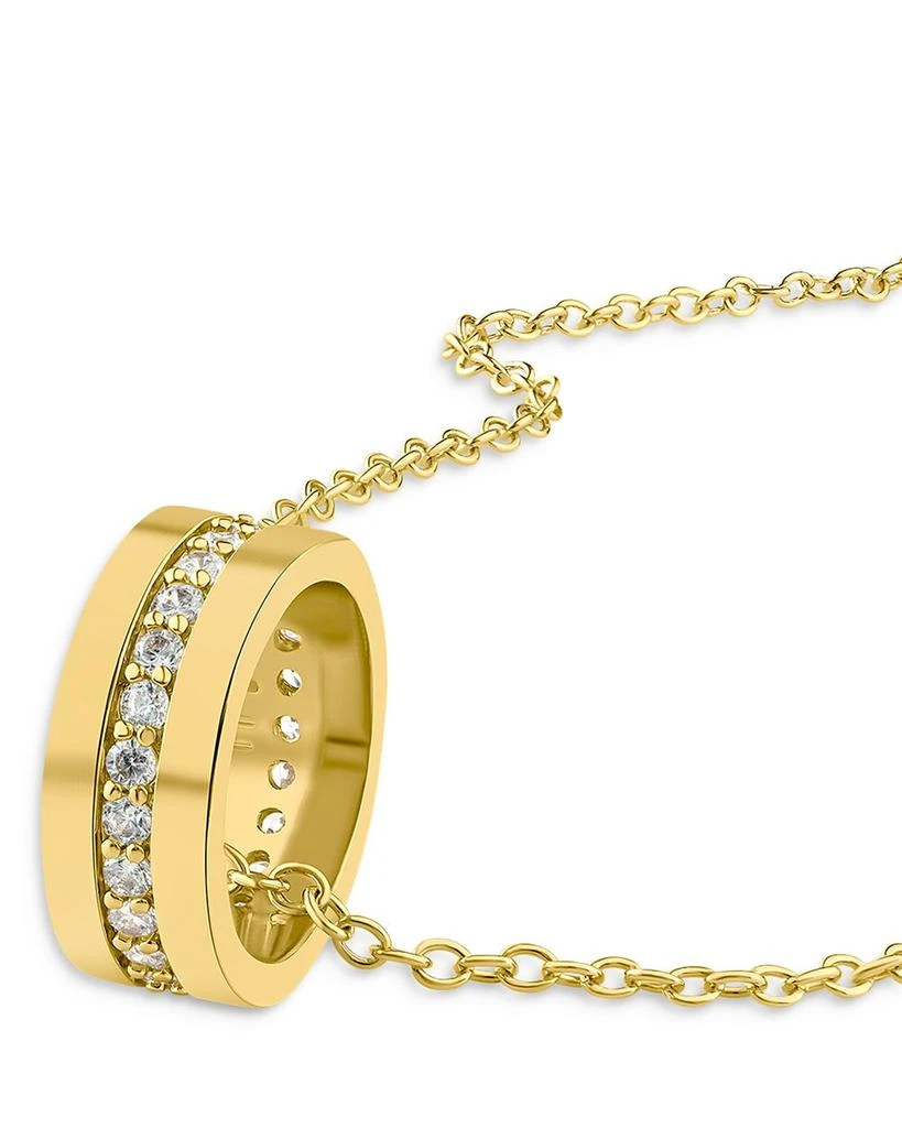 Pavé Ring Pendant Necklace in 14K Gold Plated, 16"-19" 商品