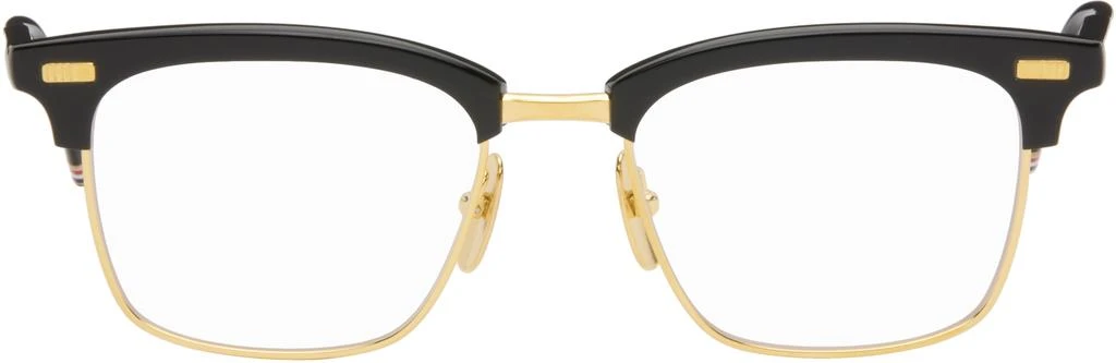 商品Thom Browne|Gold & Black Acetate and Titanium Glasses,价格¥6349,第1张图片