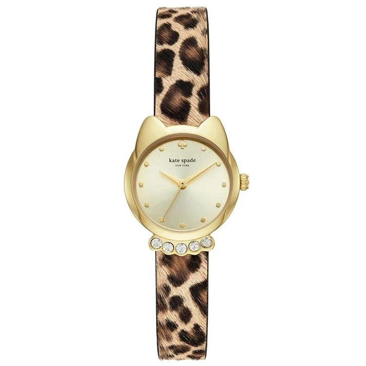 商品Kate Spade|Women's Leopard-Print Calf Hair Leather Strap Watch 26mm,价格¥1459,第1张图片