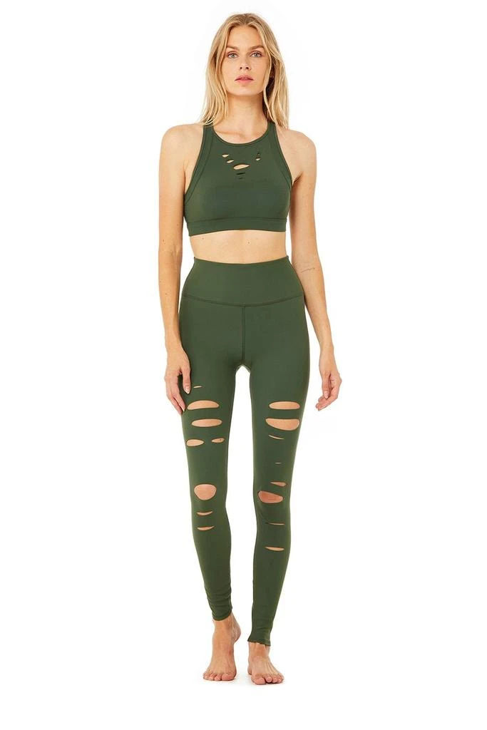 商品Alo|High-Waist Ripped Warrior Legging - Hunter,价格¥673,第5张图片详细描述
