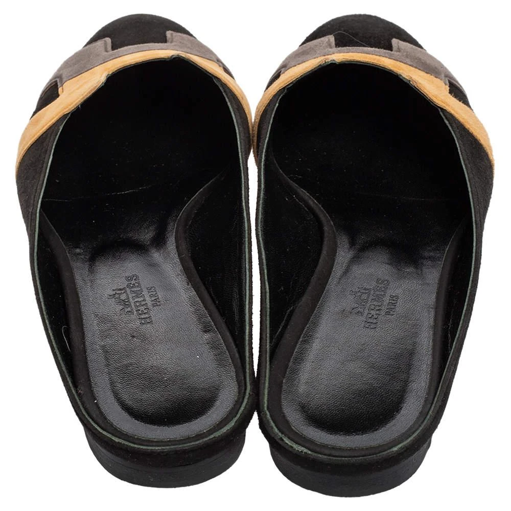 商品[二手商品] Hermes|Hermes Black/Beige Suede Roxane Mules Size 37.5,价格¥1509,第5张图片详细描述