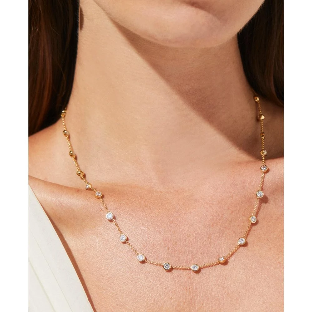 商品Eliot Danori|18k Gold-Plated Cubic Zirconia Station Necklace, 15" + 3" extender, Created For Macy's,价格¥657,第3张图片详细描述