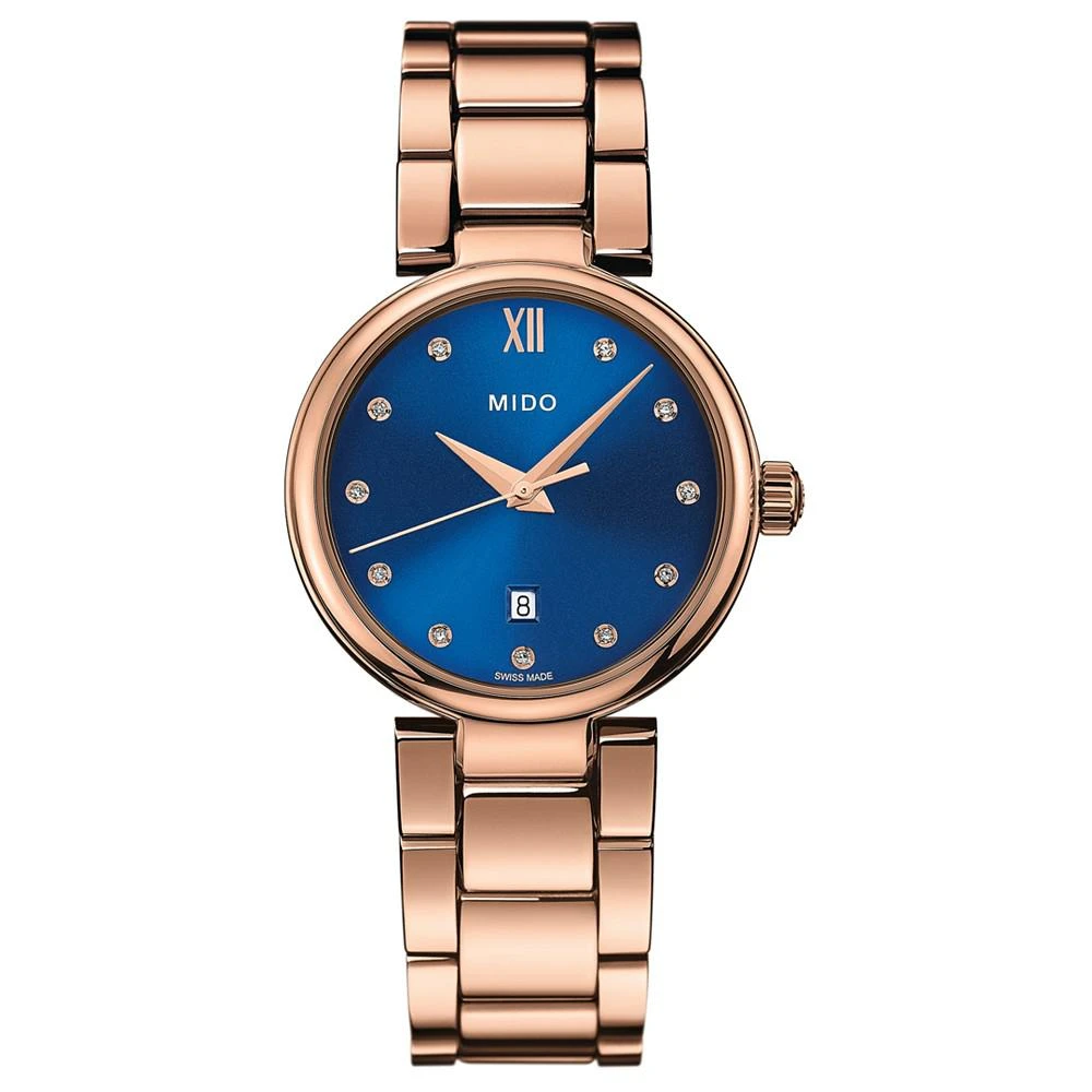 商品MIDO|Women's Swiss Baroncelli Donna Rose Gold-Tone PVD Stainless Steel Bracelet Watch 29mm,价格¥4708,第1张图片