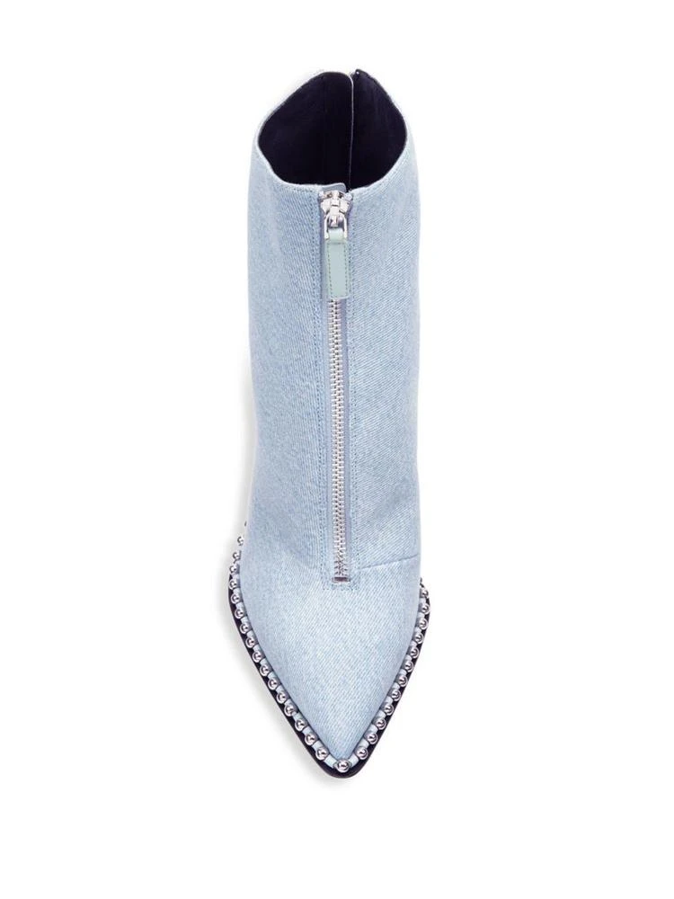商品Alexander Wang|Alexander Wang - Eri Studded Denim Booties,价格¥4479,第4张图片详细描述