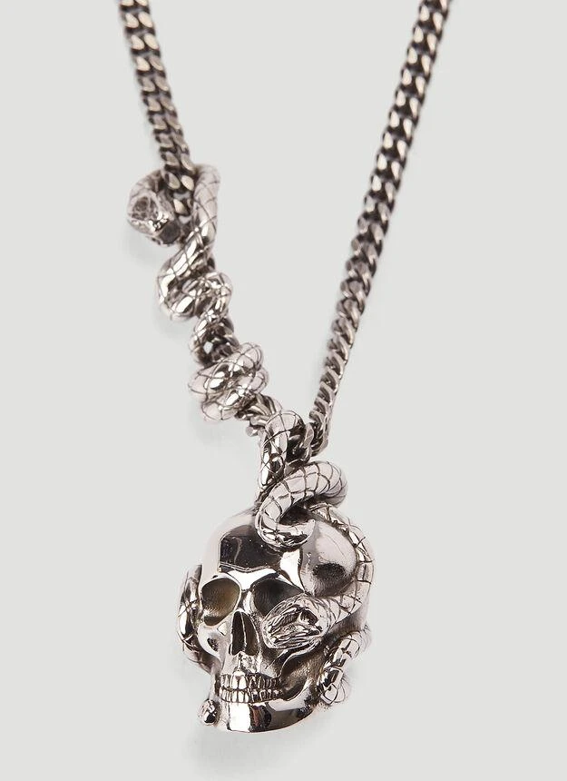 商品Alexander McQueen|Skull Chain Necklace in Silver,价格¥3376,第4张图片详细描述