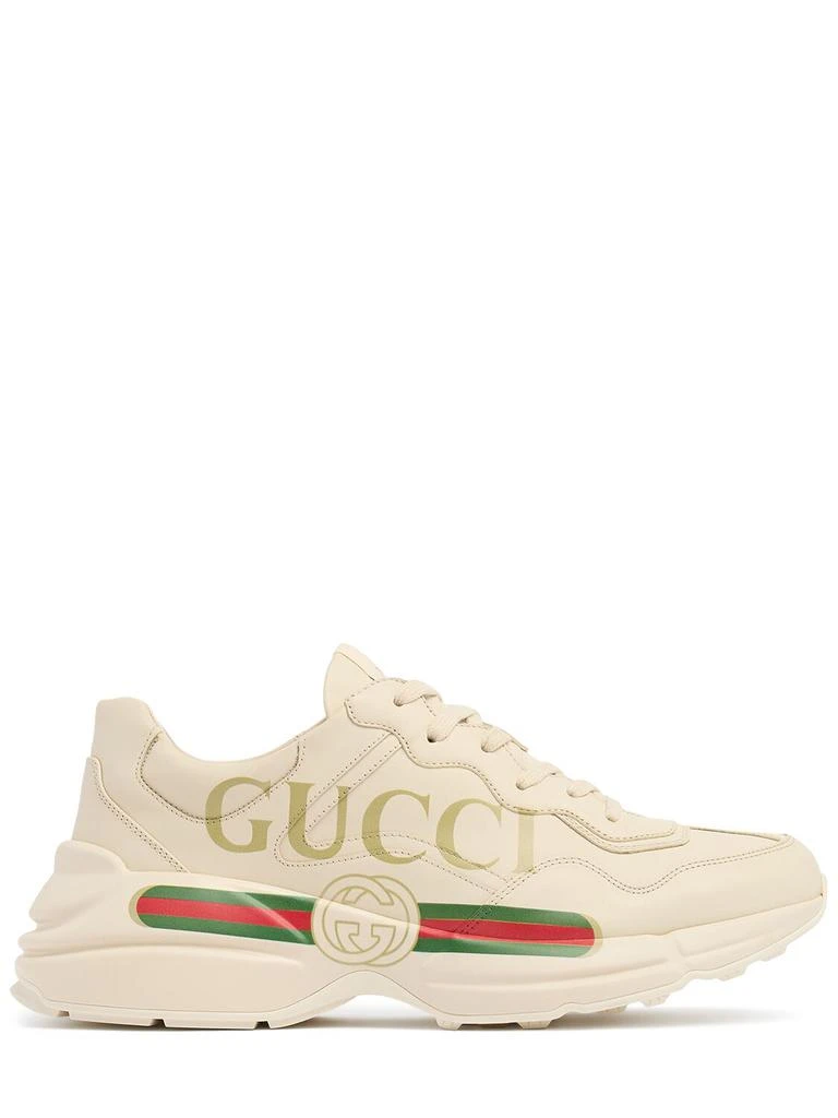 商品Gucci|Rhyton Gucci Print Leather Sneakers,价格¥8292,第1张图片