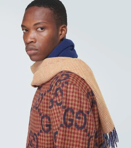 商品Gucci|Logo羊毛羊绒围巾,价格¥4201,第3张图片详细描述