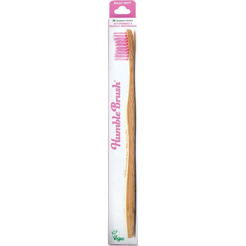 商品The Humble Co|Pack of 2 soft bamboo toothbrush in pink and blue,价格¥122,第2张图片详细描述