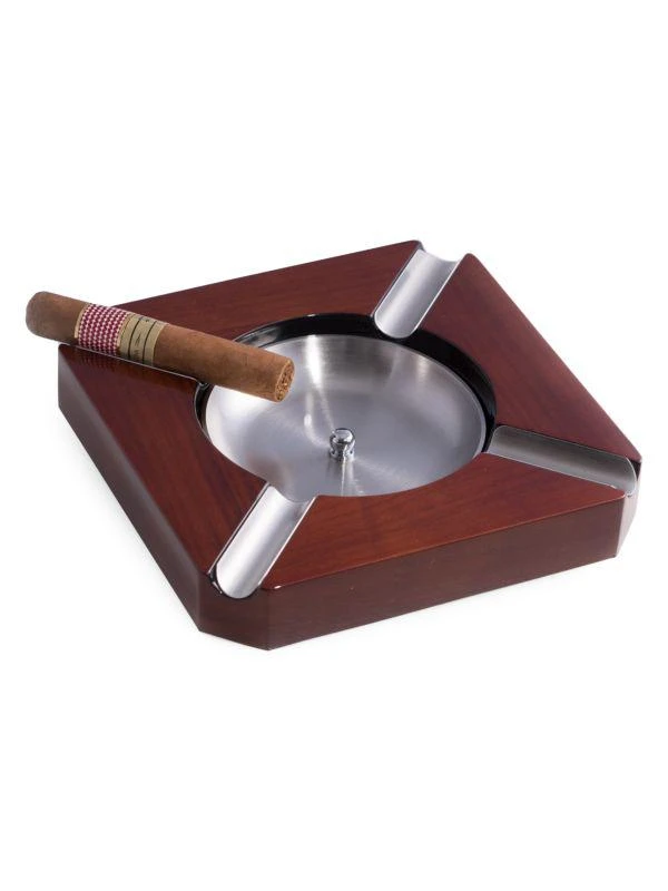 商品Bey-Berk|4-Cigar Geometric Walnut Ashtray,价格¥1348,第1张图片
