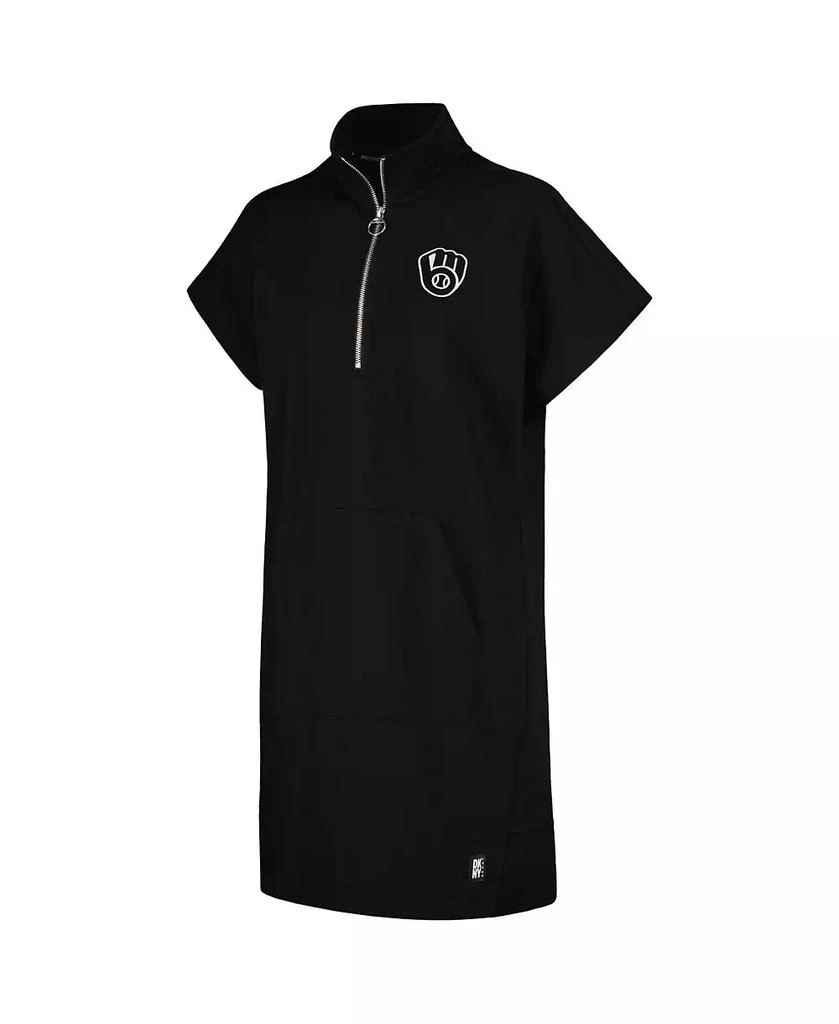 商品DKNY|Women's Black Milwaukee Brewers Emily Quarter-Zip Sneaker Dress,价格¥598,第3张图片详细描述