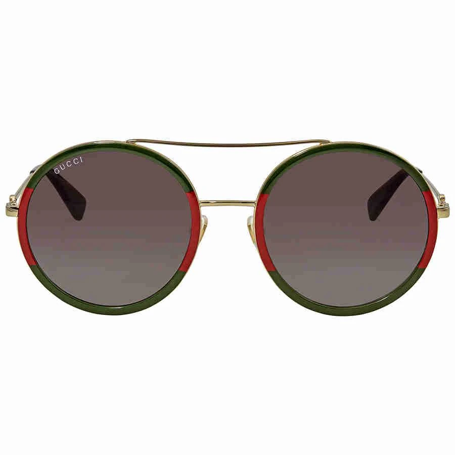 商品Gucci|Green Gradient Round Ladies Sunglasses GG0061S 003 56,价格¥1682,第2张图片详细描述