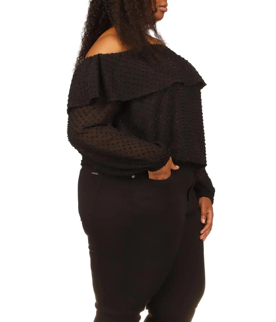 商品Michael Kors|Plus Size Clip Chiffon Off Shoulder Top,价格¥616,第4张图片详细描述