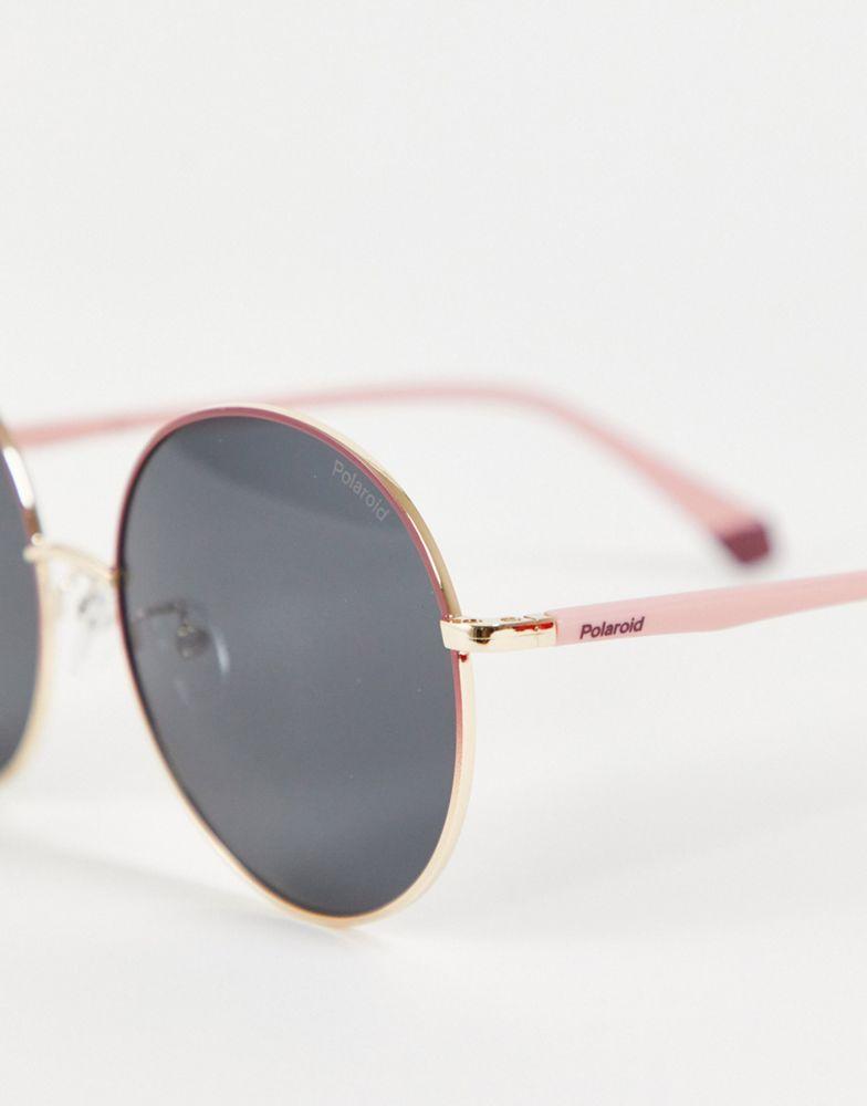 Polaroid retro round sunglasses in pink PLD 4105/G/S商品第3张图片规格展示