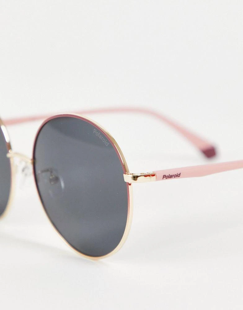 商品Polaroid|Polaroid retro round sunglasses in pink PLD 4105/G/S,价格¥158,第3张图片详细描述