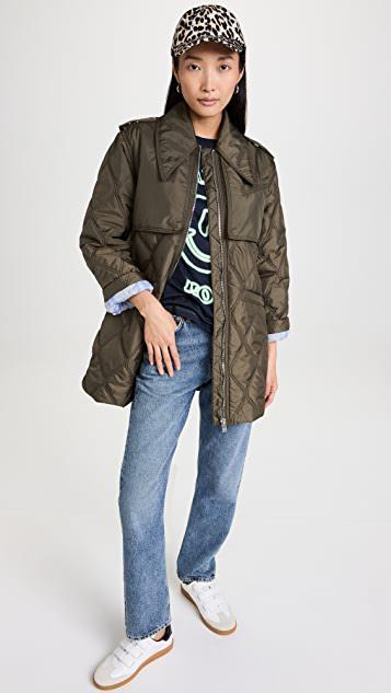 商品Ganni|厚织尼龙布料绗缝夹克,价格¥3044,第1张图片
