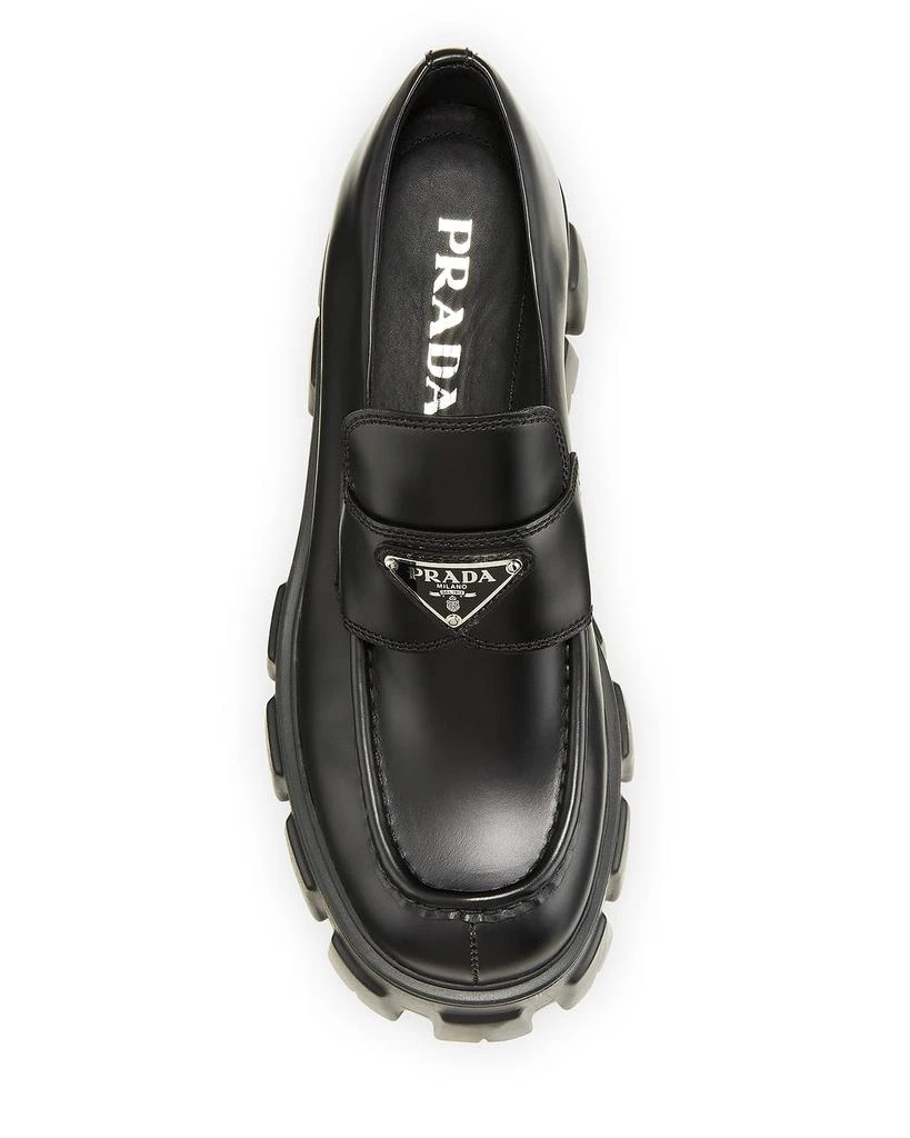 商品Prada|Monolith Leather Logo Platform Loafers,价格¥9520,第5张图片详细描述