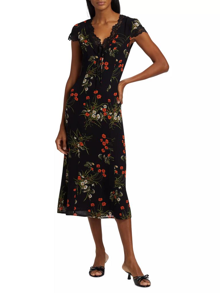 reformation tiffie midi dress Reformation Tiffie Midi Dress In Blue - 39% Off