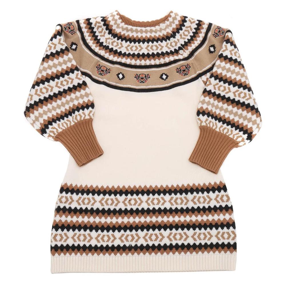 Burberry | Girls Thomas Bear Fair-Isle Intarsia Wool And Cashmere Dress 1079.94元 商品图片