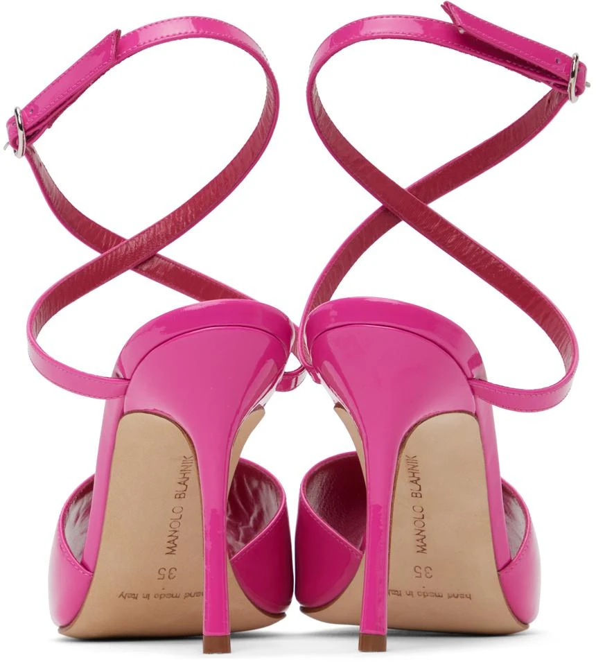 商品Manolo Blahnik|Pink Hourani 105 Heeled Sandals,价格¥2044,第2张图片详细描述