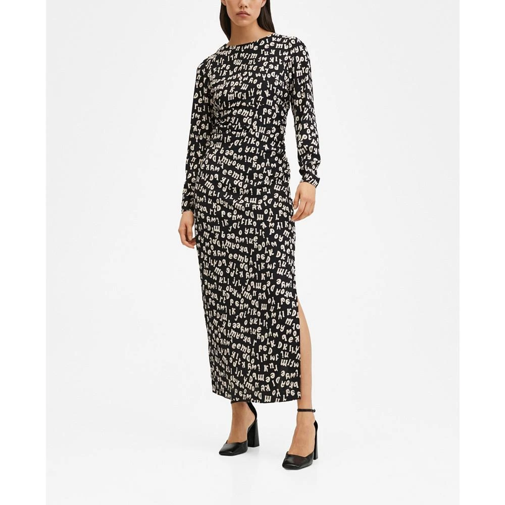 商品Mango|Women's Printed Ruched Dress,价格¥297,第1张图片